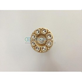 Resim Swarovski Taşlı Tekli Mini A.altın Krem 