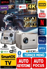 Resim Vankyo Aurzen Boom 3 4k Androidtv Projeksiyon Cihazı Autofocus Autokeystone 6gwifi 5.2 Bt 300 Inç Yansıtma 