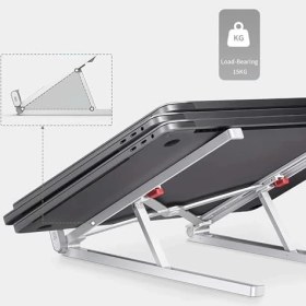 Resim Daisy Home Bix Saiji X2 Taşıma Çantalı Alüminyum Notebook Laptop Standı Gümüş 