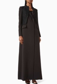 Resim Modern Kadınlar İçin Şık Blazer Tarzı Abaya Tasarımı ve Çift Düğme Detayı - Siyah / XL 