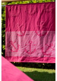 Resim Menderes Home Cotton Collection Bukle Plaj Havlusu Çapa Fuşya 