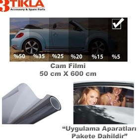 Resim Oto/ev Cam Filmi 50cmx600cm Super Dark Black 