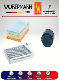 Resim Wöbermann Nissan Micra 1.5 DCI Filtre Bakım Seti K12 2004-2010 3'lü Karbonlu 