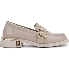 Resim Tamer Tanca Kadın Hakiki Deri Bej Loafer Ayakkabı 1061 8118 Bn Ayk Y25 Bej Bej 