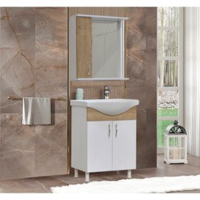 Resim DOĞSAN MOBİLYA Beyaz Banyo Dolabı 65 cm Takım 