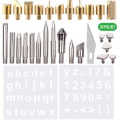 Resim Teltree 60w Ahşap Yakma Ve Lehimleme Seti: 30 Parça Çeşitli Uçlu Yüksek Kaliteli Metal El Aleti 