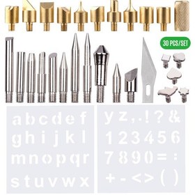 Resim Teltree 60w Ahşap Yakma Ve Lehimleme Seti: 30 Parça Çeşitli Uçlu Yüksek Kaliteli Metal El Aleti 