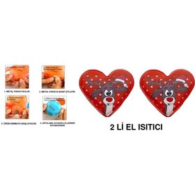 Resim Kalpli Geyikli Cep Sobası,el Isıtıcı,2 Adet Sıcak Su Torbası Pvc 