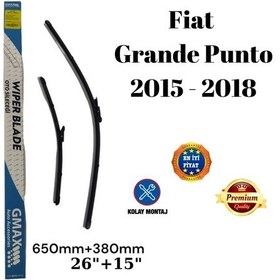 Resim Fiat Grande Punto 2015 2016 2017 2018 Uyumlu Ön Cam Muz Tipi Silecek Süpürgesi Seti 650/380mm 