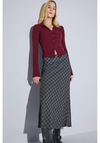 Resim Defacto Fitted Polo Yaka Fitilli Kaşkorse Hırka G3057ax25wnbr98 Bordo-br98 