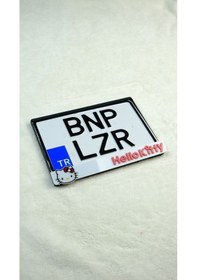 Resim Hello K. Lazer Kesim Pleksi Motor Plakalık 