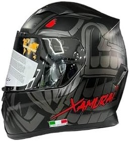 Resim SWAY SW 820 XAMURAI FULL FACE KASK GREY RED SİNTERCOM UYUMLU S BEDEN 