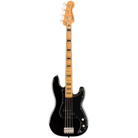 Resim Squier 0374520506 Classic Vibe '70s Precision Bass Gitar (Siyah) | Akçaağaç Klavye Siyah P-Bass ve 70'ler Logosu 