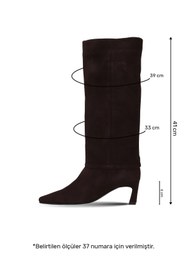 Resim Bueno Shoes Kahverengi Süet Kadın Topuklu Çizme 42wc6375 