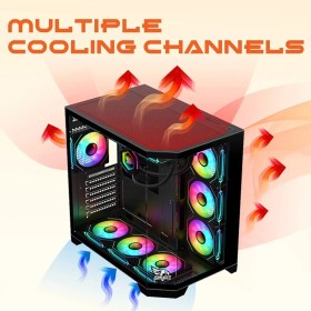 Resim Gameagle Edge 7 Argb Fanlı Gamer Bilgisayar Kasası 850W 80+ Plus Bronz Powerlı Sıvı Soğutmalı (Siyah) 
