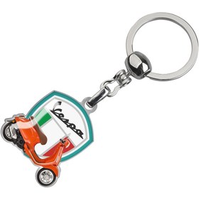 Resim Modül Vespa Motorcycles Motosiklet Damla Etiketli Anahtarlık - Turuncu Vespa 