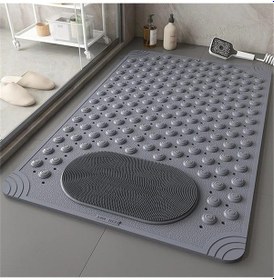 Resim Mainshop 2 Adet Banyo Ve Duş Kaydırmazı Duşa Kabin Küvet İçi Vantuzlu Banyo Paspası 36x69,5 Cm M-162 Gri 