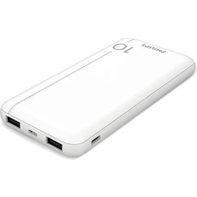 Resim Philips DLP1812PW 10.000 mAh 2xUSB-A 2.1A USB-C Çıkış PD Taşınabilir Şarj Cihazı Beyaz 