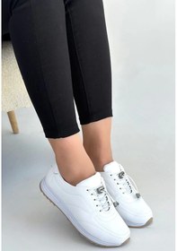 Resim Finna Beyaz Cilt Bağcıklı Spor Ayakkabı Diğer 