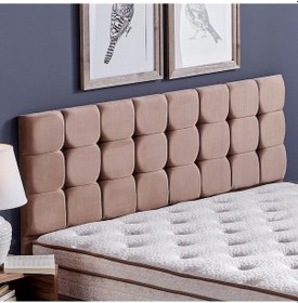 Resim Nironyatak Rama Tek Kişilik Yatak Başlığı - 120 Cm Sütlü Kahve Kumaş Başlık 