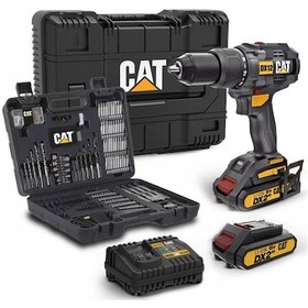 Resim Cat Dx12set 18volt/2.0ah Li-ion Çift Akülü Kömürsüz Profesyonel Şarjlı Darbeli Matkap + Da01903 201 Parça Delme/vidalama Uç Seti 