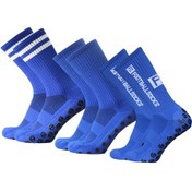 Resim Folinda 3 Çift Futbol Çorabı Seti - Nane Nokta + Fs Çizgili + Fs Dairesel Silikonlu, Anti-kayma, Nefes Alıcı, 39-44 Numara, Spor İçin Mavi Mavi 