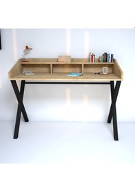 Resim Emkawood Emkawood Neptün Metal Ayaklı Çalışma Masası Meşe 