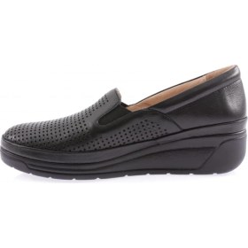 Resim Dgn 3536 Kadin Lazerli Kalin Taban Comfort Ayakkabi 3536-2106-R1534 Siyah 