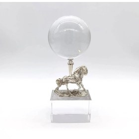 Resim Creart Home Crearthome Kristal At Detaylı Dekoratif Küre Gümüş Szr-11-B-G 