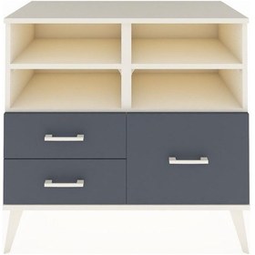 Resim Hyperion Şifonyer 4 Raflı 3 Çekmeceli 88x44x80 Aytaşı-aytaşı/antrasit Aytaşı/antrasit 