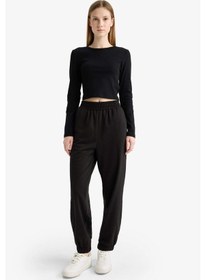 Resim Defacto Beli Lastikli Jogger Eşofman Altı X5391az25wnbk81 Siyah 
