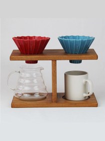 Resim Dante Shop Kahve V60 Dripper 2'li Stand - Ağaç 