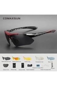 Resim ROBESBON Polarize Uv Korumalı 5 Lensli Bisiklet Gözlüğü 