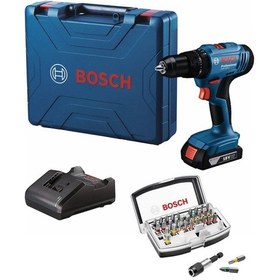 Resim Bosch GSB 183-lı 2AH Tek Akülü Vidalama Darbeli Matkap + 32 Parça Bits Uç Seti 