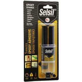 Resim Tuncel Store Selsil Epoxy Syringe Adhesive Şiringa Epoksi Yapiştirici 28Gr. Alüminyum - Cam - Porselen - Sera 