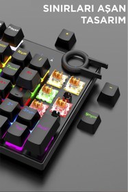 Resim Torima Tk-05 Kablolu Mekanik Blue Switch Rgb Işıklı Gaming Klavye Siyah 