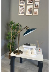 Resim Risso Lacivert Masa Lambası Dekoratif Abajur Çocuk Odası Başucu Lambası Okuma Lambası Lacivert 