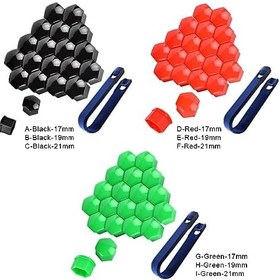 Resim 20 adet araba tekerlek cıvata golf sopası kılıfı araç oto lastik kapağı taşınabilir dış koruyucu dekorasyon tıpalar yedek, Yeşil, 17 mm 