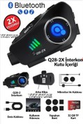 Resim YKK Store Q28-2X Motosiklet Kaskı İçin Bluetooth Interkom ve 1080P HD Kamera | Su Geçirmez 