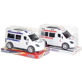 Resim Sürtmeli Polis ve Ambulans Araba AMBULANS 
