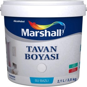 Resim Marshall Beyaz Tavan Boyası 3.5 Kg (2.1 Lt) – Mat Düz Yüzeyler İçin Yüksek Kapatıcı ve Kolay Uygulanan Formül 