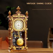Resim 751 parça TYCOLE Vintage Salıncak Saat Bina Blok Seti, 3D Bulmaca Modeli ile Alarm Fonksiyonu, Yaratıcı Masa Dekoru, Hobiler için Koleksiyonluk Oyuncak, 6+ Yaş için İdeal Hediye 