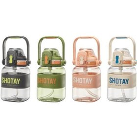 Resim Shotay Ribbon Grib Su Matarası Tritan Somon 1000ml Somon 