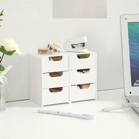 Resim 2 adet Beyaz 3 Katlı Plastik Çekmece Düzenleyici Kutular - Ofis Malzemeleri, Saç Tokaları, Takı ve Kozmetikler için Kompakt ve Sevimli Tasarım - Masa ve Ev Düzeni için Mükemmel, Çok Amaçlı Depolama Çözümü, Masa Düzenleyicisi | Minimalist Düzenleyici | Dayanıklı Plastik, Masa Düzenleyicileri ve Aksesuarları, Mücevher Kutuları 