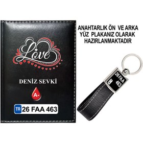 Resim promosyon denizi PROMOSYON DENİZİ KİŞİYE ÖZEL I LOVE YOU 6 GÖRSELLİ SİYAH RUHSAT KABI VE ANAHTARLIK 