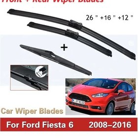 Resim Topnotch Ford Fiesta 6 2008-2016 Sağ Direksiyon 3'lü Sol Ve Sağ Silecek Seti 