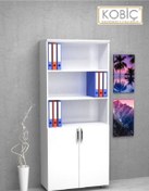 Resim KOBİÇ Dosya Dolabı Yarım Kapak 80x35x185 Cm (BEYAZ) 