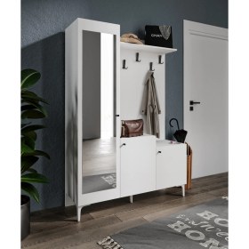 Resim Rosepal Mobilya Kardelen 9 Bölmeli Askılıklı ve Aynalı Portmanto 