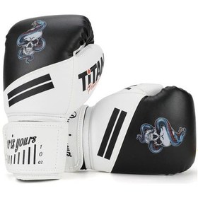 Resim Titan Sport Siyah Beyaz Yılan Kurukafa Desenli Boks Eldiveni Çok Renkli 