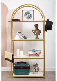 Resim Hestia Gold Metal 4 Katlı Kitaplık Gold 